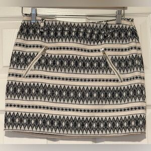 Women’s Avec Les Filles Moto Geometric Design With Zippers Mini Skirt Size 6